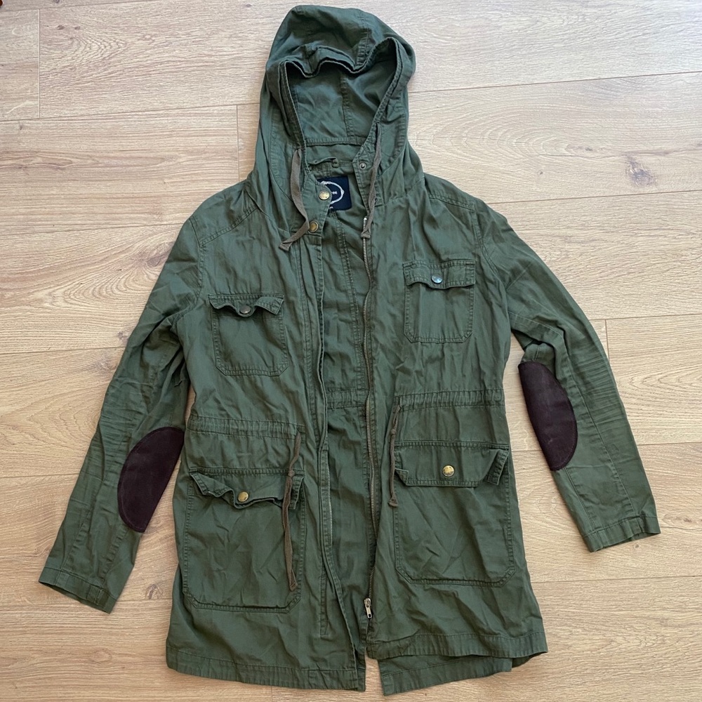 Forever 21 long hooded utility jacket